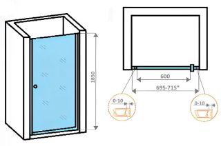 Душевая дверь Parly DE70B 70см чёрный